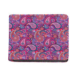 Purple And Pink Paisley Pattern Print Bifold Wallet