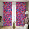 Purple And Pink Paisley Pattern Print Blackout Pencil Pleat Curtains