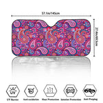 Purple And Pink Paisley Pattern Print Car Windshield Sun Shade