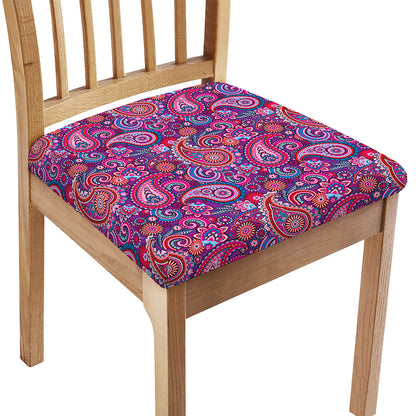 Purple And Pink Paisley Pattern Print Chair Cushion Cover