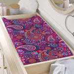 Purple And Pink Paisley Pattern Print Changing Pad Cover