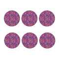 Purple And Pink Paisley Pattern Print Coaster Set