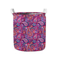 Purple And Pink Paisley Pattern Print Collapsible Laundry Basket