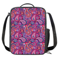 Purple And Pink Paisley Pattern Print Crossbody Lunch Bag