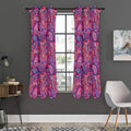 Purple And Pink Paisley Pattern Print Grommet Curtain Panels