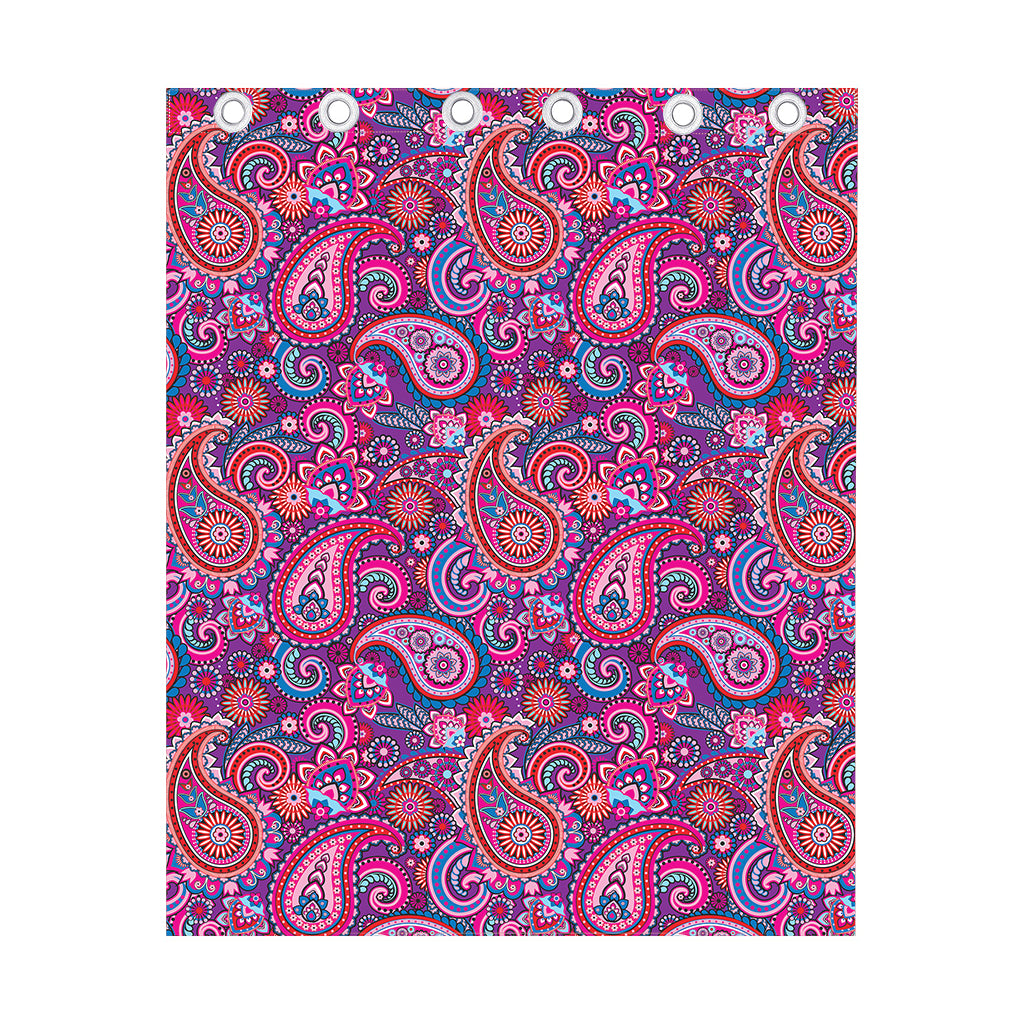 Purple And Pink Paisley Pattern Print Curtain