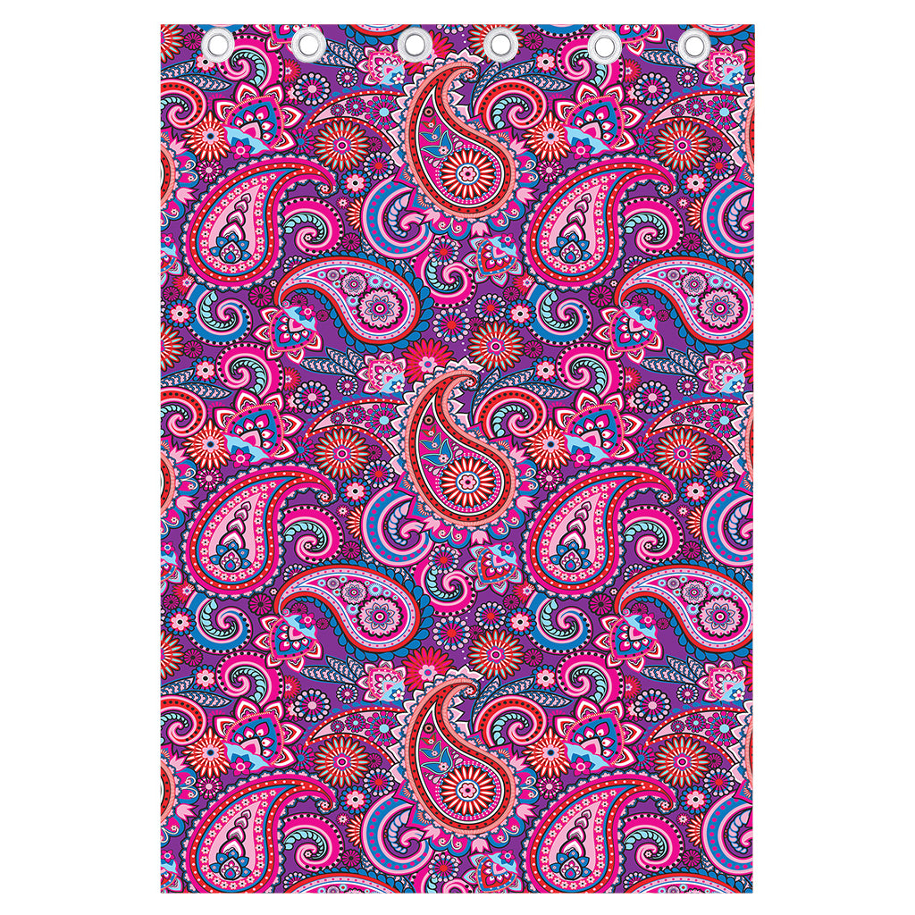 Purple And Pink Paisley Pattern Print Curtain
