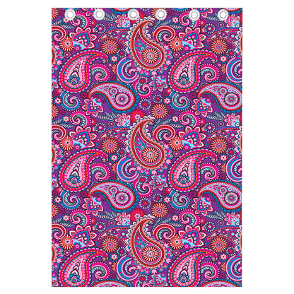 Purple And Pink Paisley Pattern Print Curtain