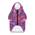 Purple And Pink Paisley Pattern Print Dog Zip Up Hoodie