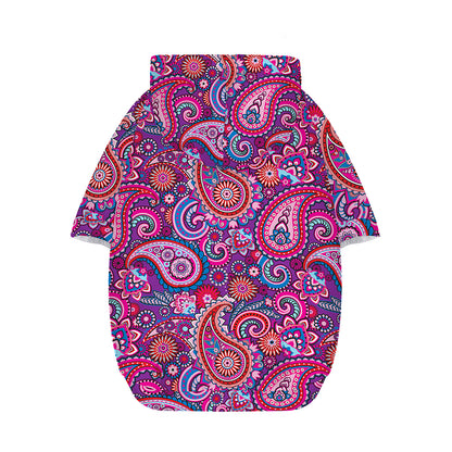 Purple And Pink Paisley Pattern Print Dog Zip Up Hoodie