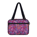 Purple And Pink Paisley Pattern Print Double Strap Bible Bag