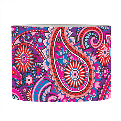 Purple And Pink Paisley Pattern Print Drum Lamp Shade