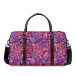 Purple And Pink Paisley Pattern Print Duffle Bag