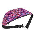 Purple And Pink Paisley Pattern Print Fanny Pack