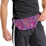 Purple And Pink Paisley Pattern Print Fanny Pack