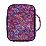 Purple And Pink Paisley Pattern Print Front Pocket Bible Bag