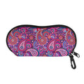 Purple And Pink Paisley Pattern Print Glasses Case