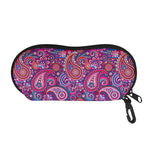 Purple And Pink Paisley Pattern Print Glasses Case