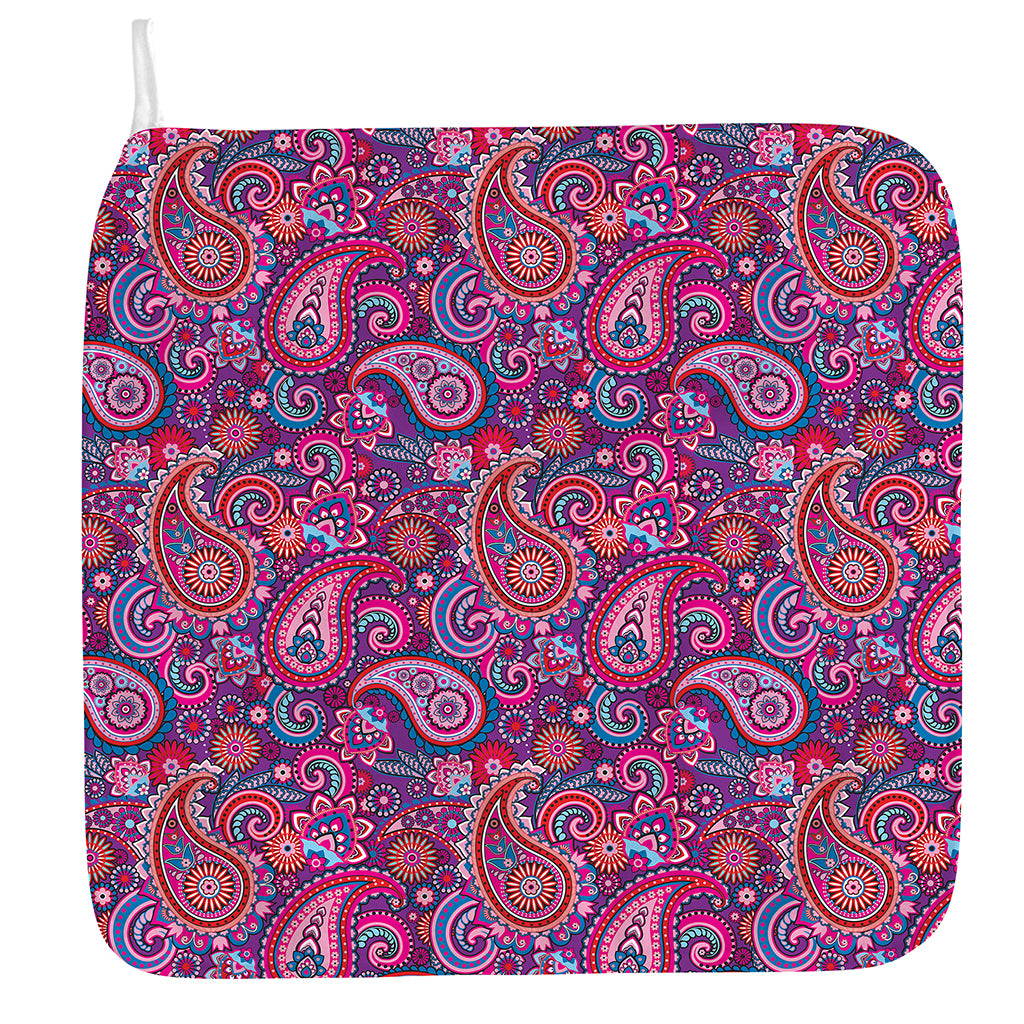 Purple And Pink Paisley Pattern Print Hand Towel