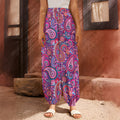 Purple And Pink Paisley Pattern Print Harem Pants