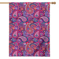 Purple And Pink Paisley Pattern Print House Flag