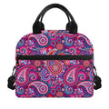Purple And Pink Paisley Pattern Print Insulated Lunch Bag