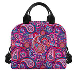 Purple And Pink Paisley Pattern Print Insulated Lunch Bag