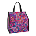 Purple And Pink Paisley Pattern Print Insulated Lunch Tote