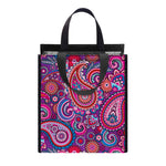 Purple And Pink Paisley Pattern Print Insulated Lunch Tote