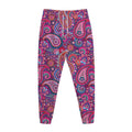 Purple And Pink Paisley Pattern Print Jogger Pants