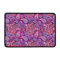 Purple And Pink Paisley Pattern Print Kitchen Mat