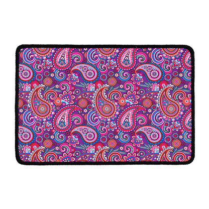 Purple And Pink Paisley Pattern Print Kitchen Mat