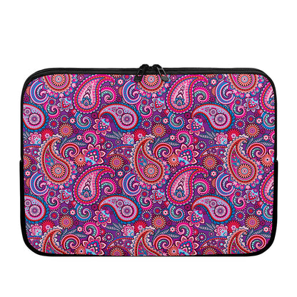 Purple And Pink Paisley Pattern Print Laptop Sleeve