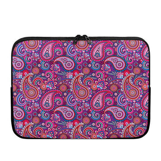 Purple And Pink Paisley Pattern Print Laptop Sleeve