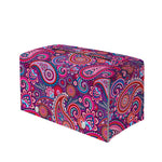 Purple And Pink Paisley Pattern Print Leather Tissue Box Cover