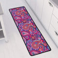Purple And Pink Paisley Pattern Print Long Kitchen Mat
