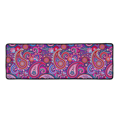 Purple And Pink Paisley Pattern Print Long Kitchen Mat