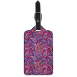 Purple And Pink Paisley Pattern Print Luggage Tag