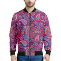 Purple And Pink Paisley Pattern Print Men's Bomber Jacket