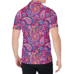Purple And Pink Paisley Pattern Print Men's Shirt