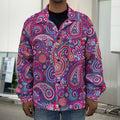 Purple And Pink Paisley Pattern Print Men's Shirt Jacket