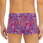 Purple And Pink Paisley Pattern Print Men's Short Boxer Briefs