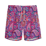 Purple And Pink Paisley Pattern Print Men's Sports Shorts