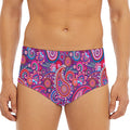 Purple And Pink Paisley Pattern Print Men's Triangle Swim Briefs