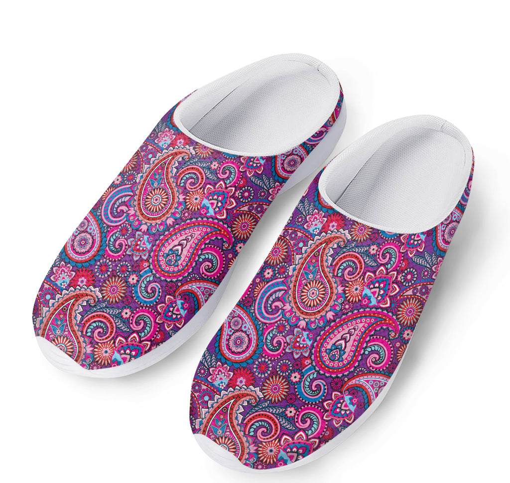 Purple And Pink Paisley Pattern Print Mesh Casual Shoes