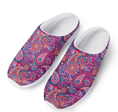 Purple And Pink Paisley Pattern Print Mesh Casual Shoes