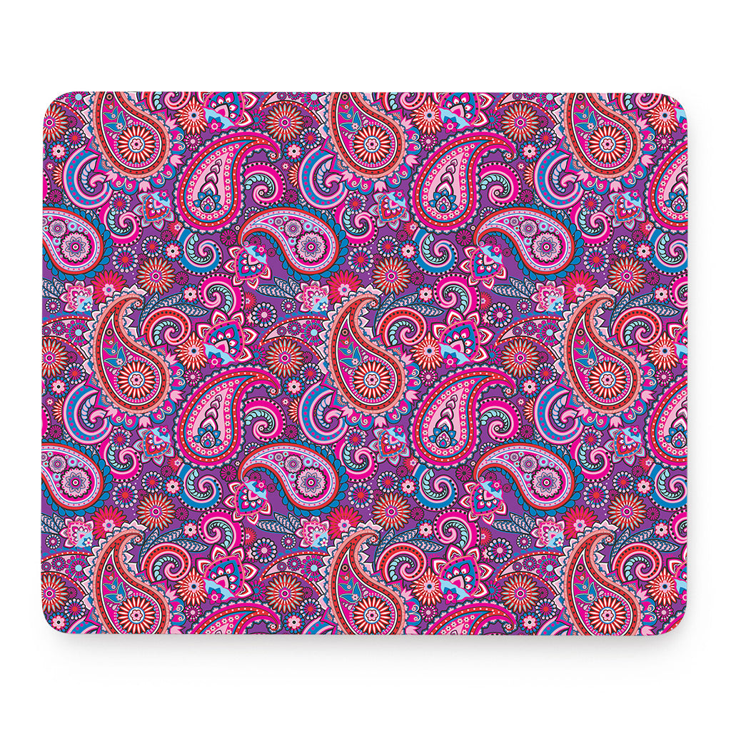 Purple And Pink Paisley Pattern Print Mouse Pad