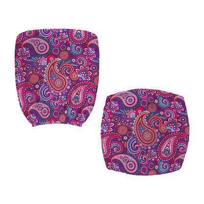 Purple And Pink Paisley Pattern Print Office Chair Cover