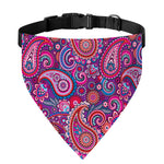 Purple And Pink Paisley Pattern Print Over The Collar Dog Bandana