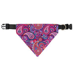 Purple And Pink Paisley Pattern Print Over The Collar Dog Bandana